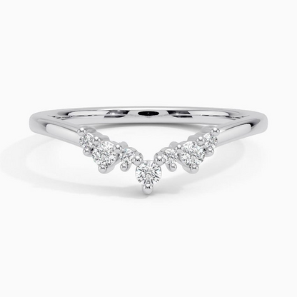 0.11CTW Round Cut Lab Grown Diamond Curved Wedding Band