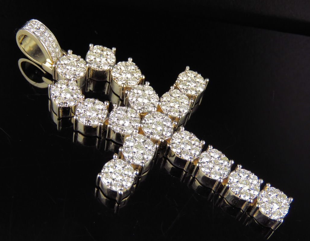 4.7 CTW 10K Lab Grown Diamond Ankh Cross Pendant