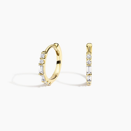 1/8 CTW Diamond Hoop Earrings in 14K Yellow Gold