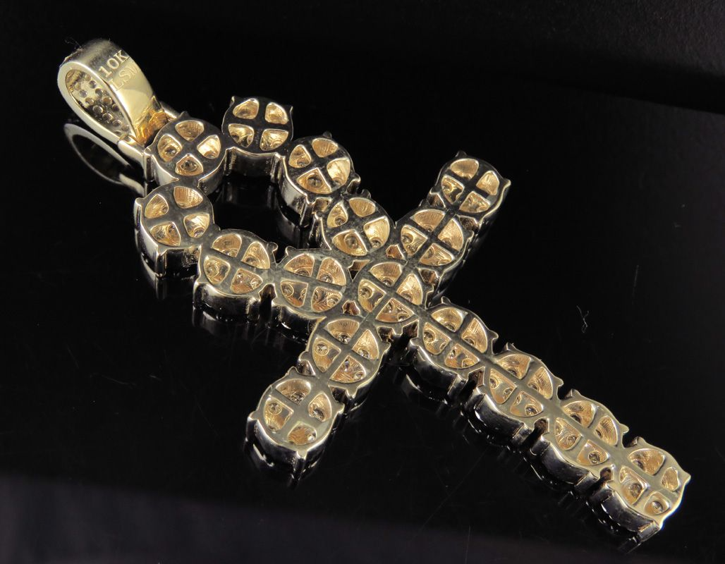 4.7 CTW 10K Lab Grown Diamond Ankh Cross Pendant