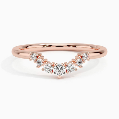 0.16 CTW Curve Contour Lab Grown Diamond Women Ring Band