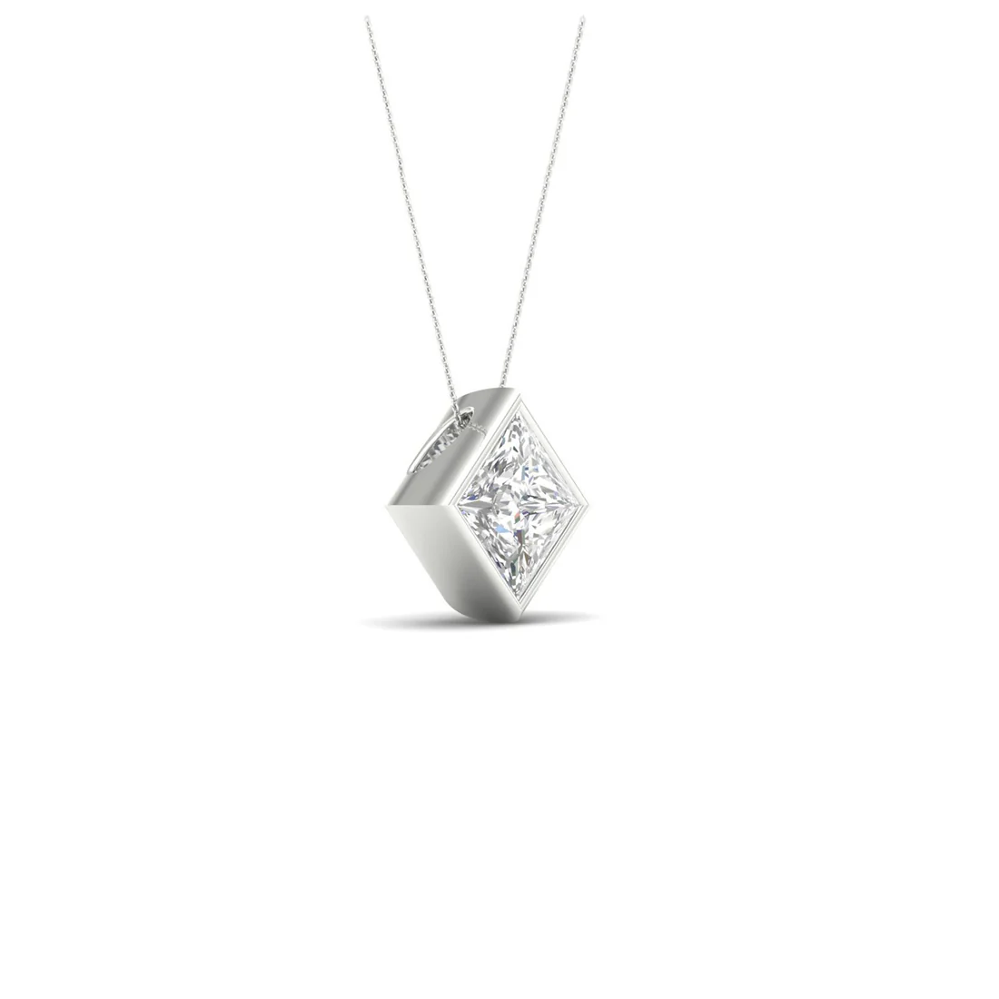 0.50 CTW Lab Grown Diamond Princess Cut Pendant