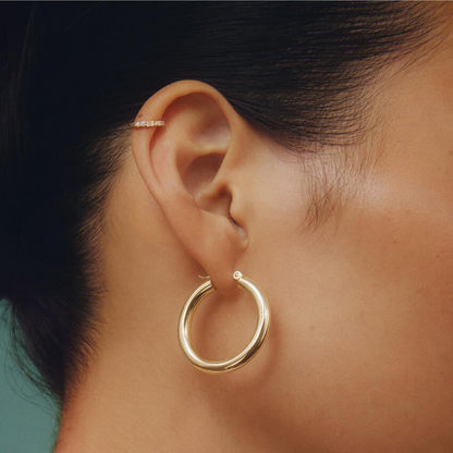 1/8 CTW Diamond Hoop Earrings in 14K Yellow Gold