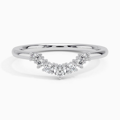 0.16 CTW Curve Contour Lab Grown Diamond Women Ring Band