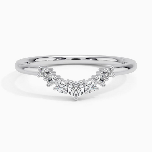 0.16 CTW Curve Contour Lab Grown Diamond Women Ring Band