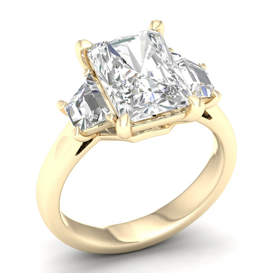 5 CTW Three Stone Lab Grown Diamond Women Ring