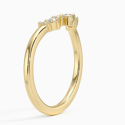 0.11CTW Round Cut Lab Grown Diamond Curved Wedding Band