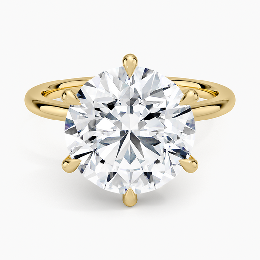 5Ct Round Lab Grown Diamond Six Prong Solitaire Ring