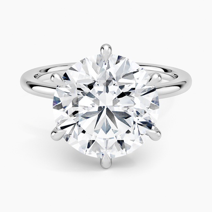 5Ct Round Lab Grown Diamond Six Prong Solitaire Ring