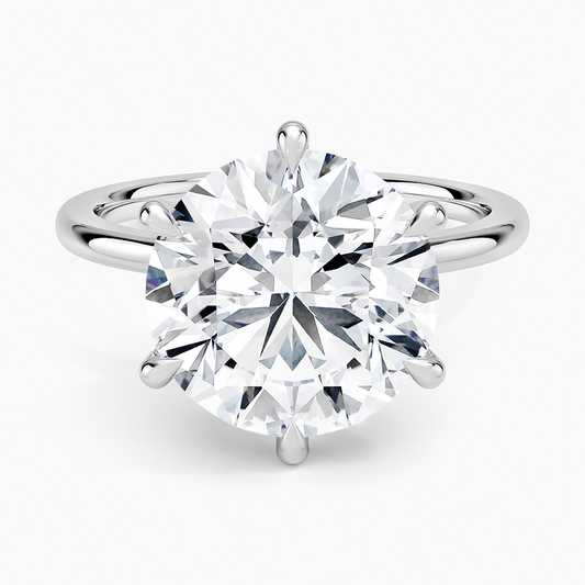 5Ct Round Lab Grown Diamond Six Prong Solitaire Ring
