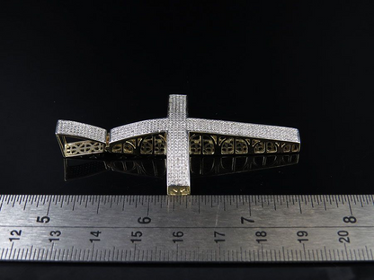 10k Lab Grown Diamond Dome Cross Pendant Charm