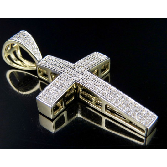 0.3 CTW Lab Grown Diamond 10K Dome Cross Pendant