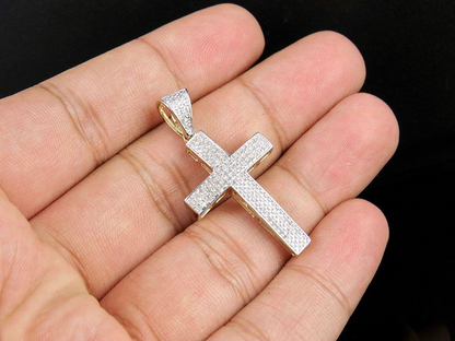 0.3 CTW Lab Grown Diamond 10K Dome Cross Pendant