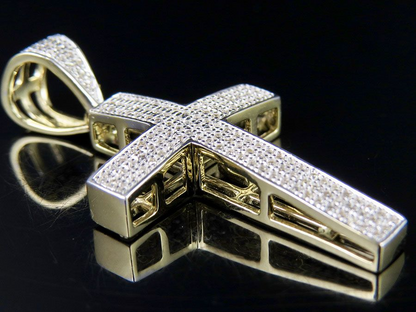 0.3 CTW Lab Grown Diamond 10K Dome Cross Pendant