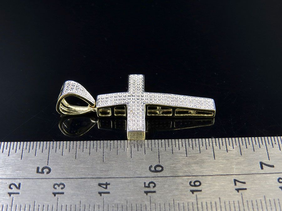 0.3 CTW Lab Grown Diamond 10K Dome Cross Pendant