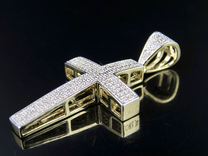 0.3 CTW Lab Grown Diamond 10K Dome Cross Pendant