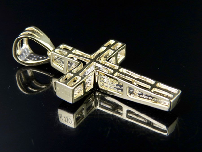 0.3 CTW Lab Grown Diamond 10K Dome Cross Pendant