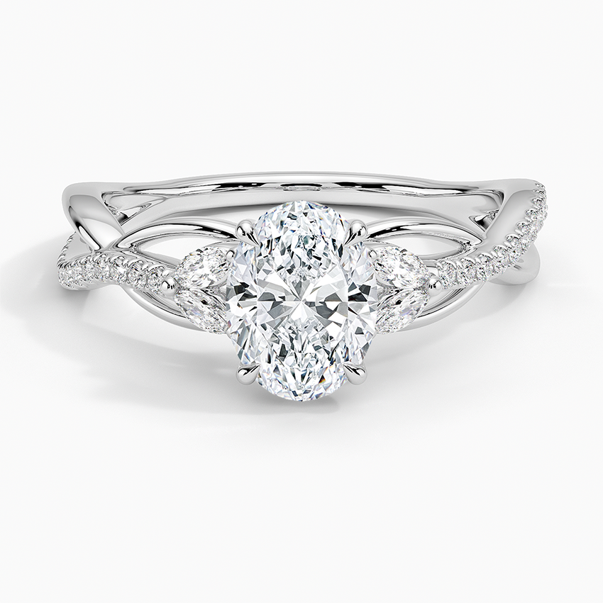 1Ct Oval Lab Grown Diamond Gold Engagement Ring