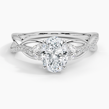 1Ct Oval Lab Grown Diamond Gold Engagement Ring