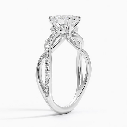 1Ct Oval Lab Grown Diamond Gold Engagement Ring