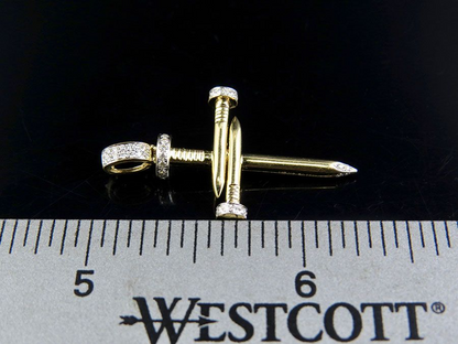 2.5 CTW Lab Grown Diamond 10K Nail Cross Pendant