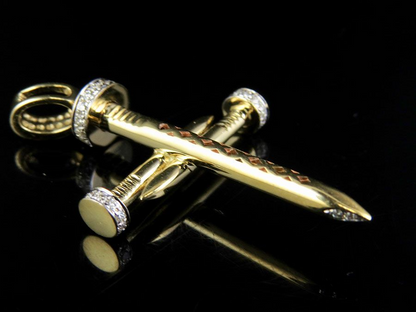 2.5 CTW Lab Grown Diamond 10K Nail Cross Pendant