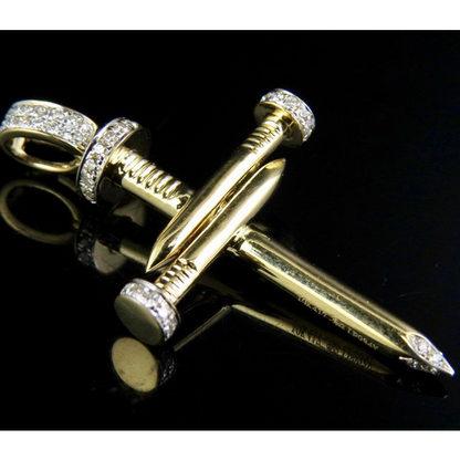 2.5 CTW Lab Grown Diamond 10K Nail Cross Pendant