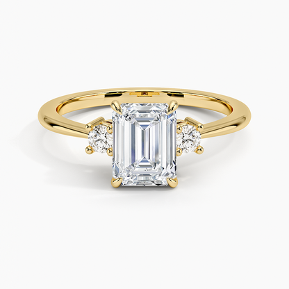 11/4Ct Emerald Lab Grown Diamond Three Stone Ring