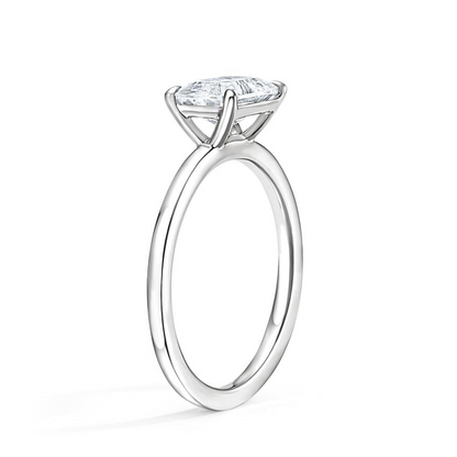 2Ct Cushion Lab Grown Diamond East West Solitaire Ring