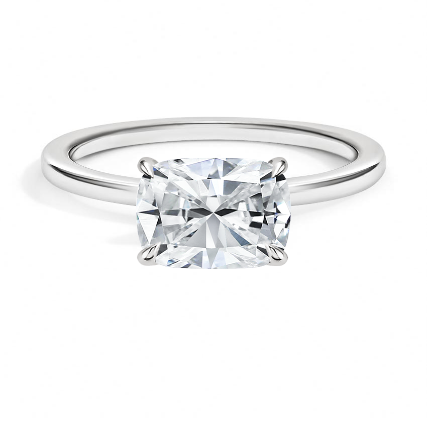 2Ct Cushion Lab Grown Diamond East West Solitaire Ring