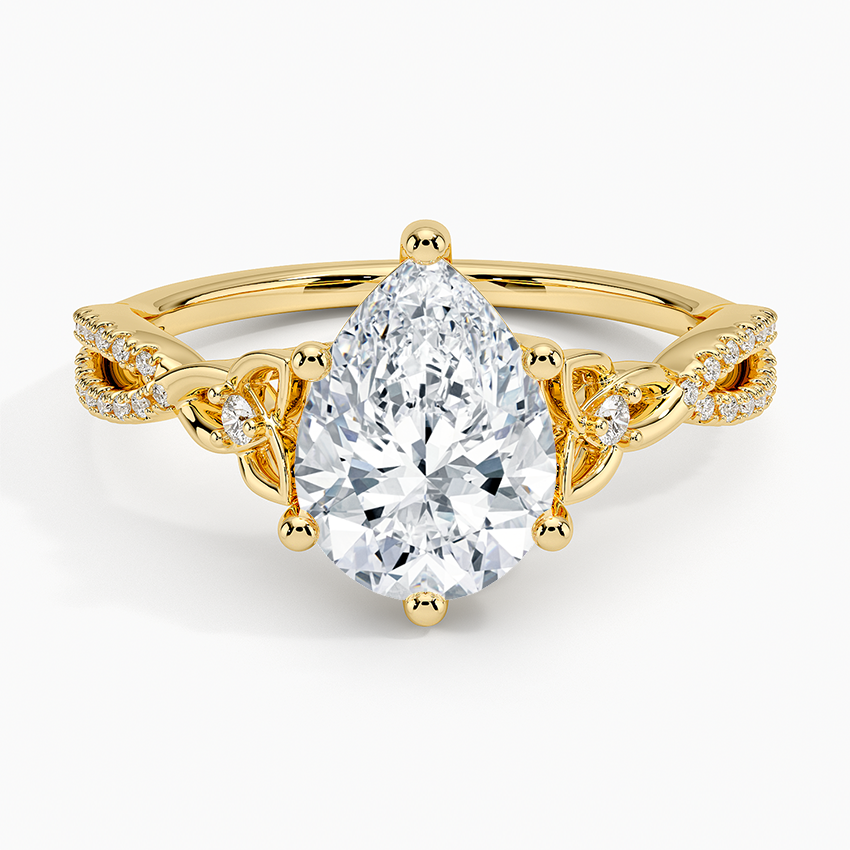 2Ct Pear Lab Grown Diamond Love Knot Diamond Ring
