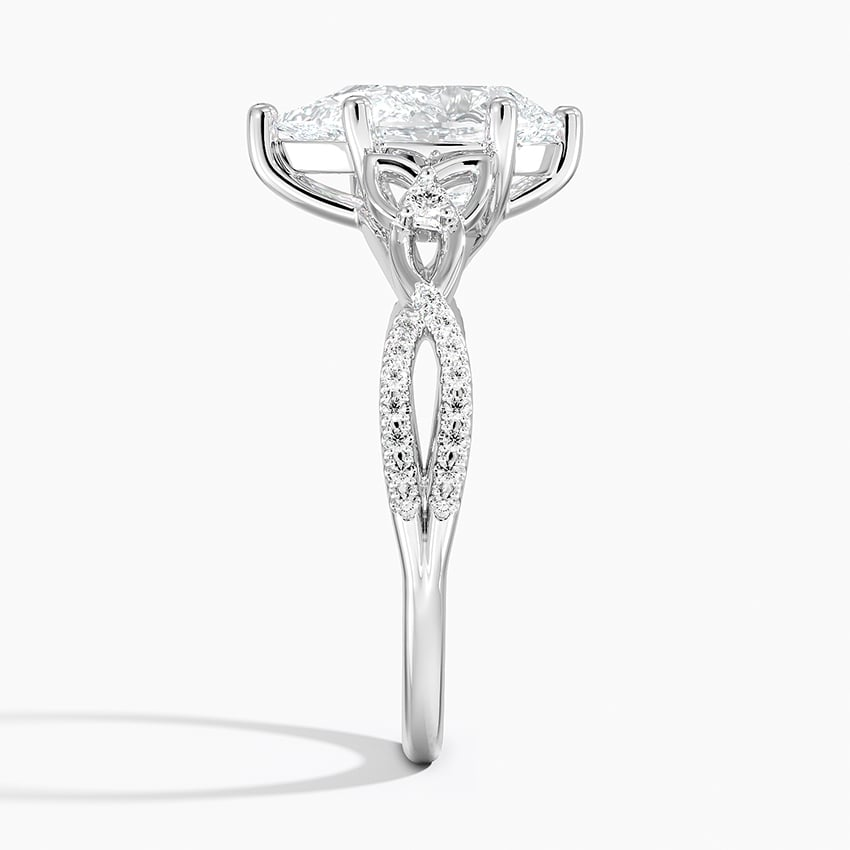2Ct Pear Lab Grown Diamond Love Knot Diamond Ring