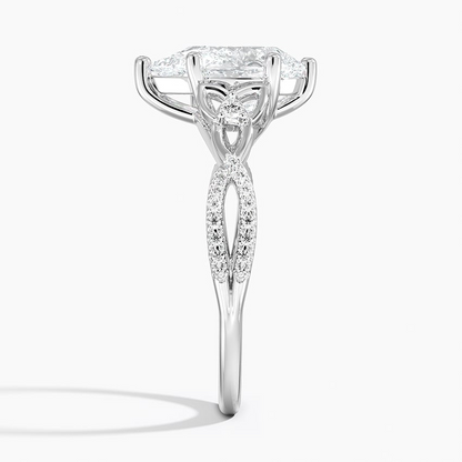 2Ct Pear Lab Grown Diamond Love Knot Diamond Ring