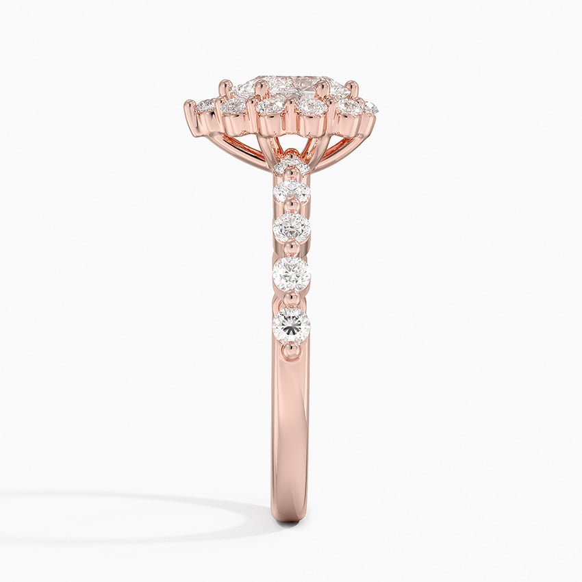 1/2Ct Marquise Lab Grown Diamond Halo Engagement Ring