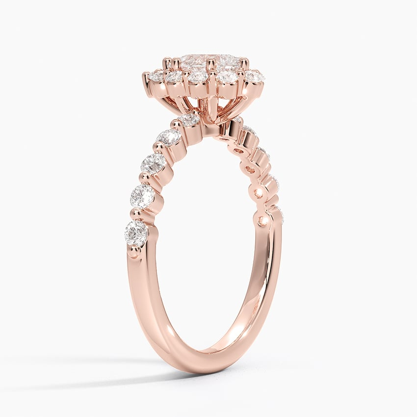 1/2Ct Marquise Lab Grown Diamond Halo Engagement Ring