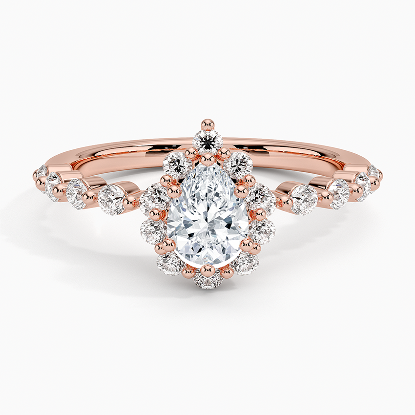 1/2Ct Marquise Lab Grown Diamond Halo Engagement Ring