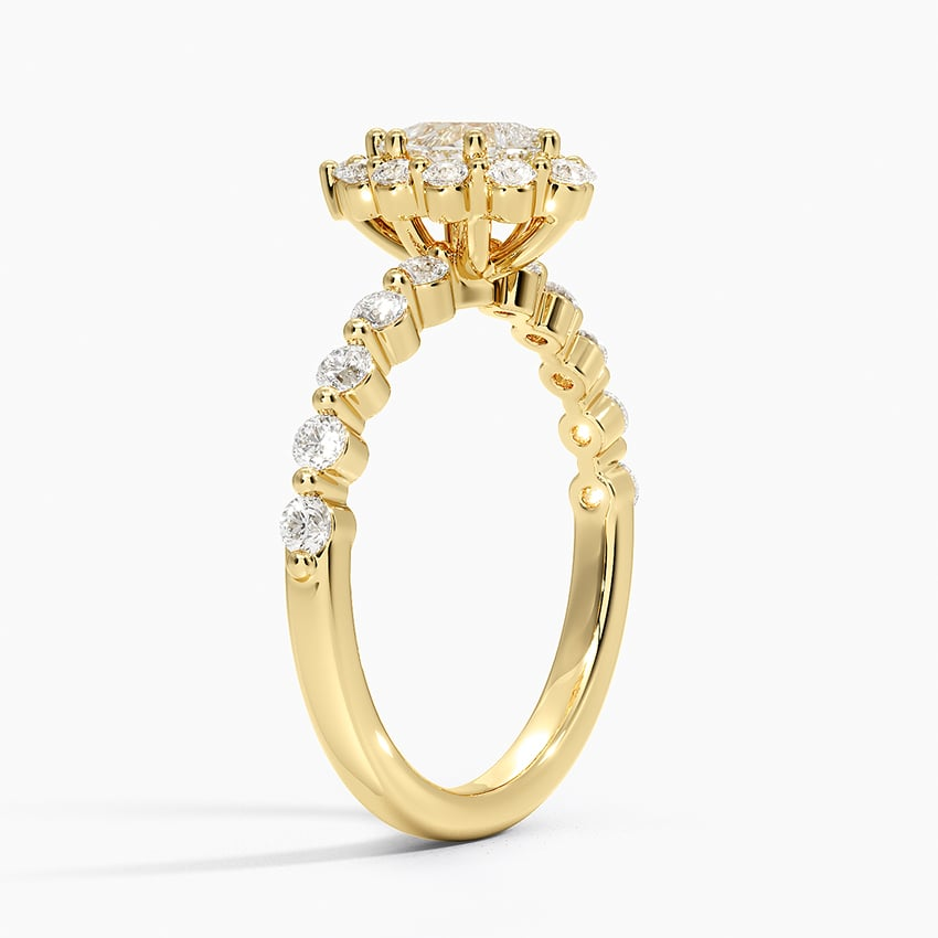 1/2Ct Marquise Lab Grown Diamond Halo Engagement Ring