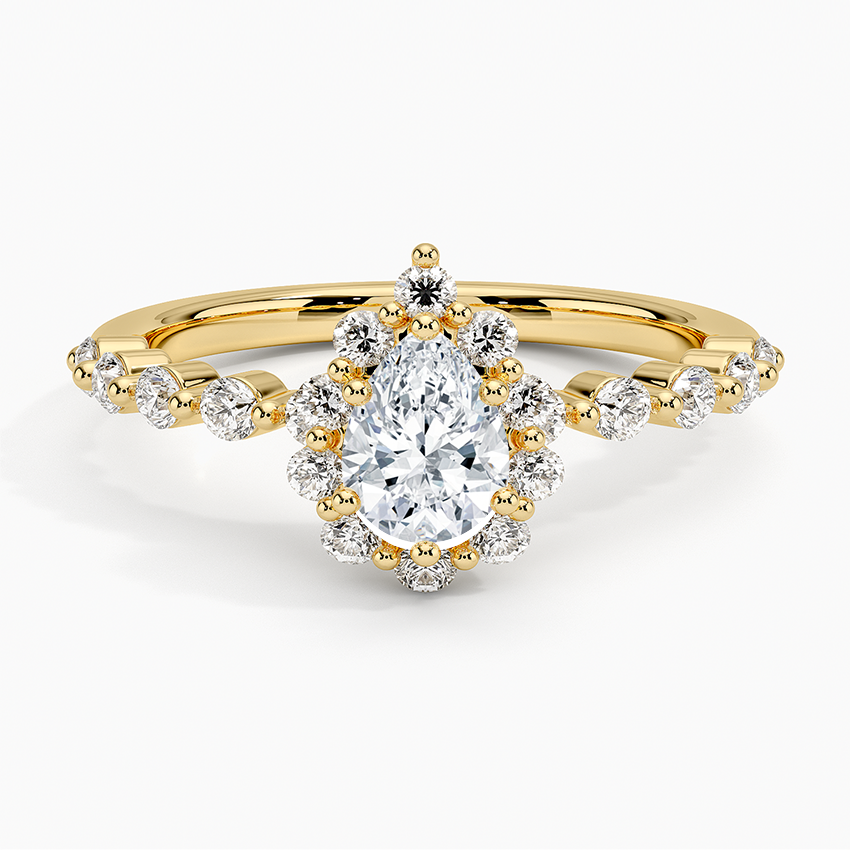 1/2Ct Marquise Lab Grown Diamond Halo Engagement Ring