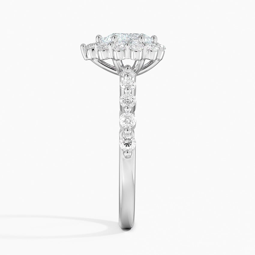 1/2Ct Marquise Lab Grown Diamond Halo Engagement Ring