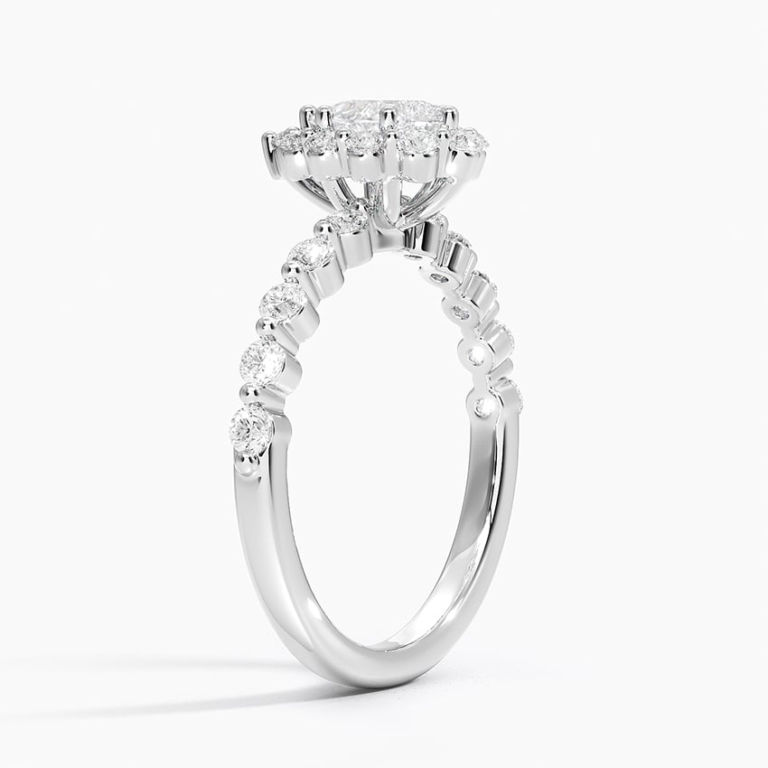 1/2Ct Marquise Lab Grown Diamond Halo Engagement Ring