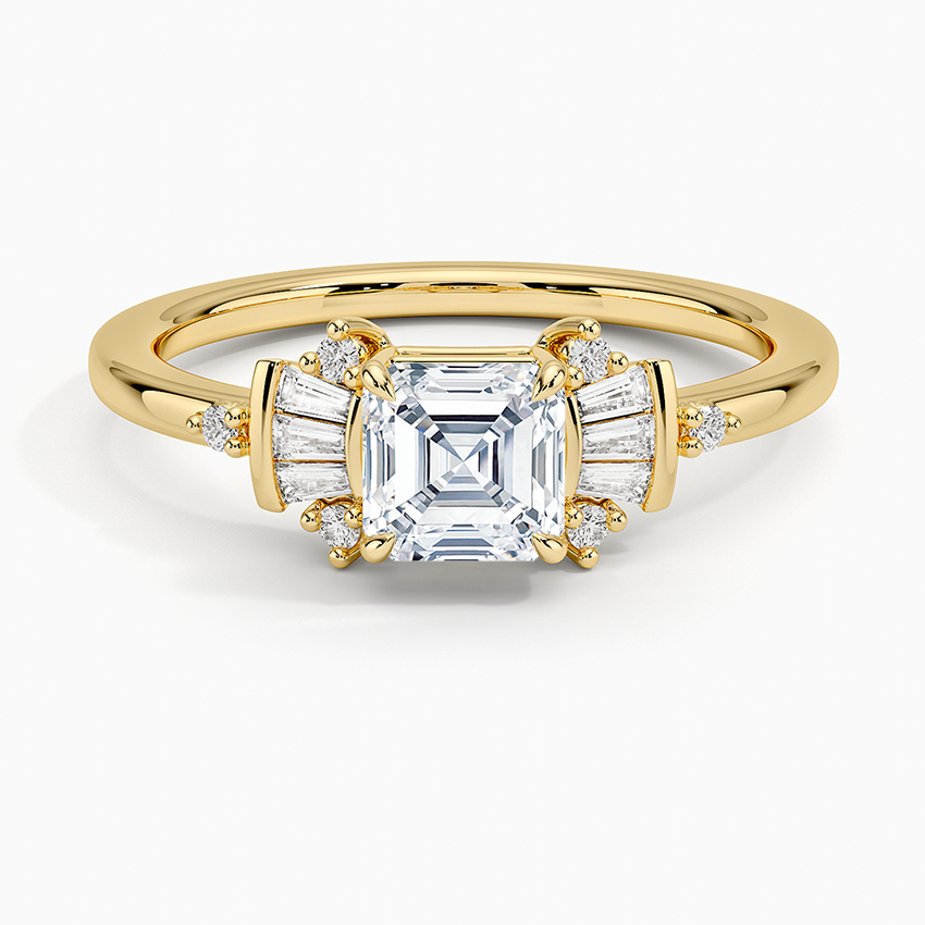 3/4Ct Asscher Lab Grown Diamond Art Deco Ring