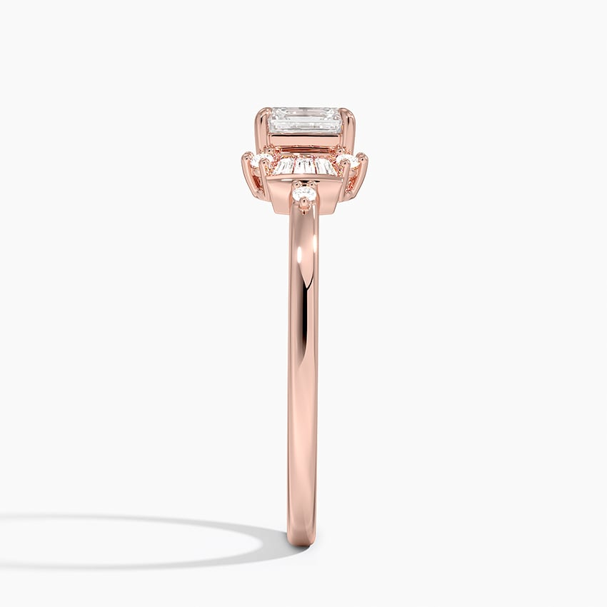 3/4Ct Asscher Lab Grown Diamond Art Deco Ring