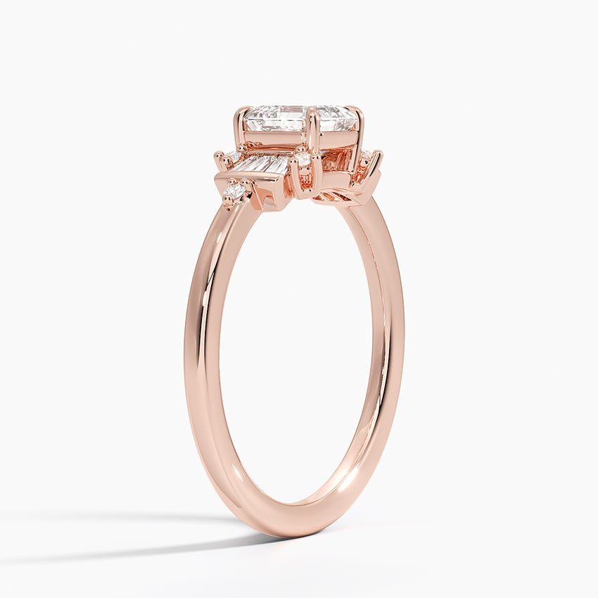 3/4Ct Asscher Lab Grown Diamond Art Deco Ring