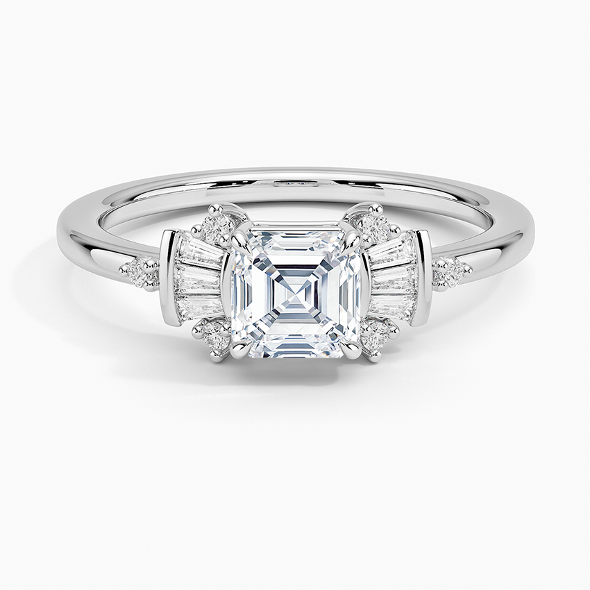 3/4Ct Asscher Lab Grown Diamond Art Deco Ring