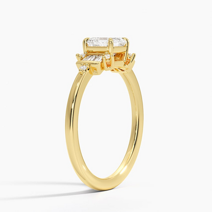3/4Ct Asscher Lab Grown Diamond Art Deco Ring