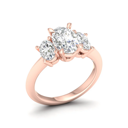 4 CTW Oval Three Stone Lab Grown Diamond Engagement Ring