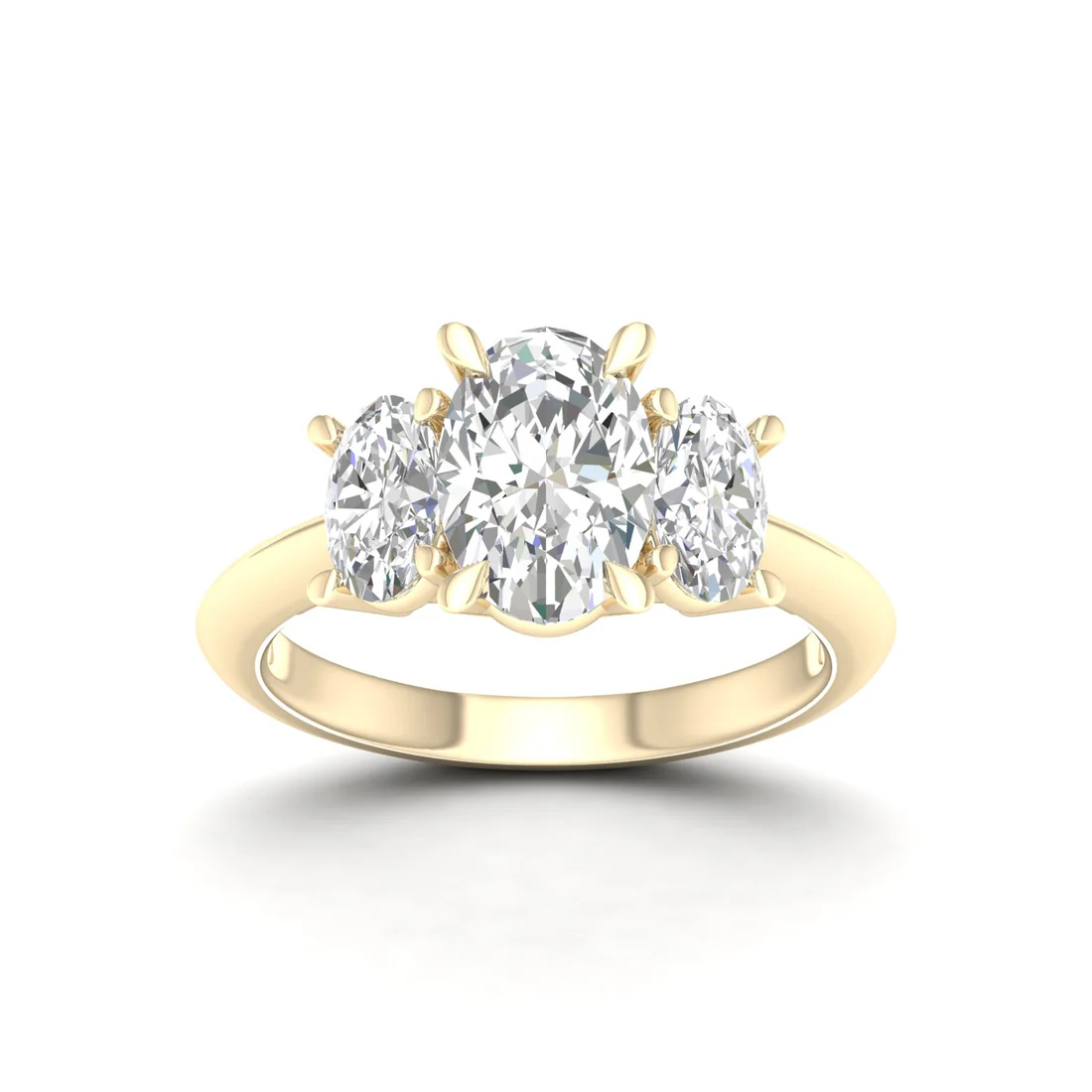 4 CTW Oval Three Stone Lab Grown Diamond Engagement Ring