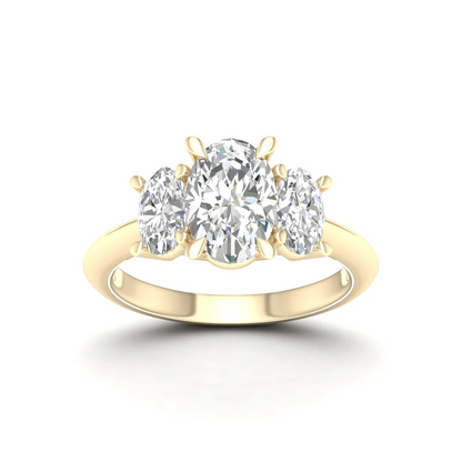 4 CTW Oval Three Stone Lab Grown Diamond Engagement Ring