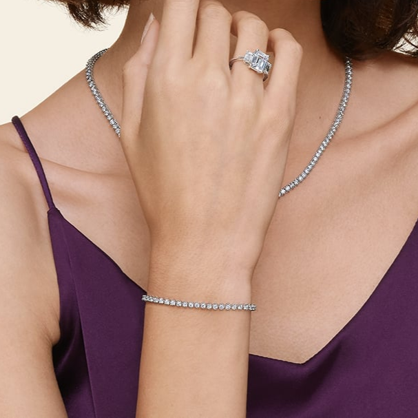 2CTW 6.5 inch Round Cut Certified Lab Grown Diamond Tennis Bracelet