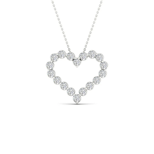 2.00CTW Lab Grown Diamond Heart Pendant